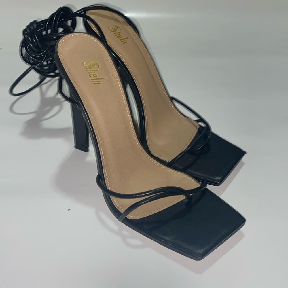 Black Lace Up heels